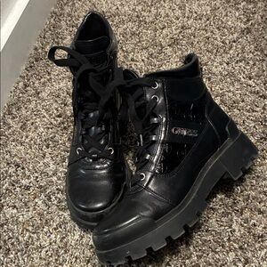 Guess Black Combat Boots